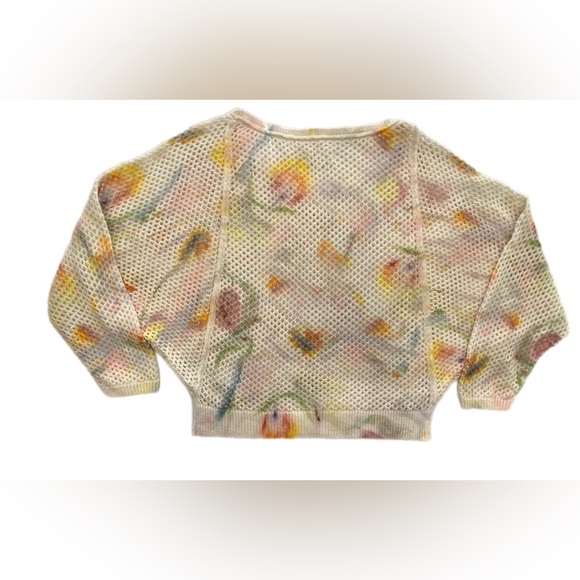 Anthropologie Klaas Jonkman Multicolor Mesh stitch crew neck sweater Medium - Picture 12 of 15